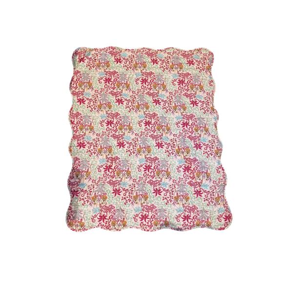 RACHEL ZOE Throw Blanket/Crib Quilt Colorful Pink Jungle/Tiger Print 50x60 - Picture 1 of 4